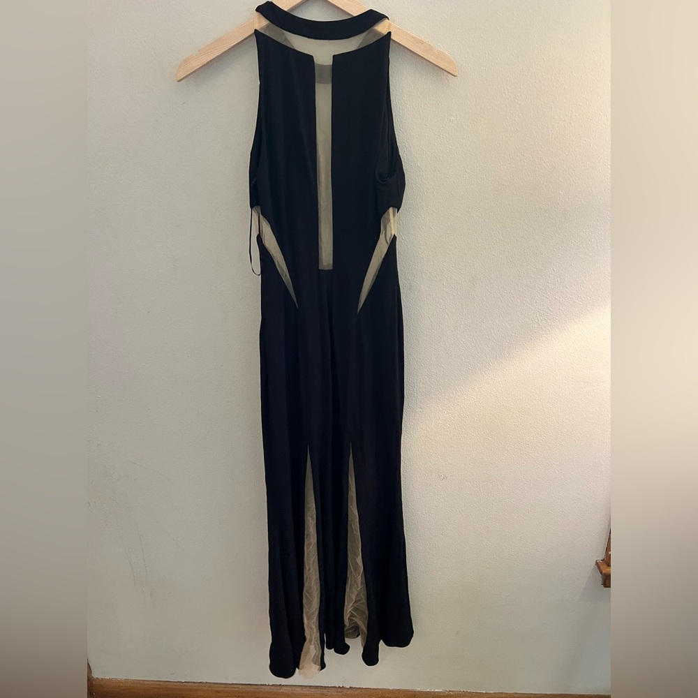 Jovani Black and Nude Dress